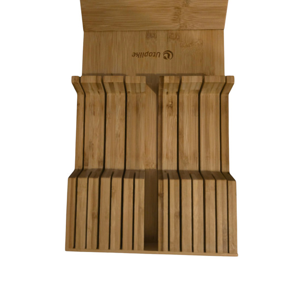 Utoplike Bamboo Knife Tray Holder- Knives Not Included New Open Box - Picture 7 of 10
